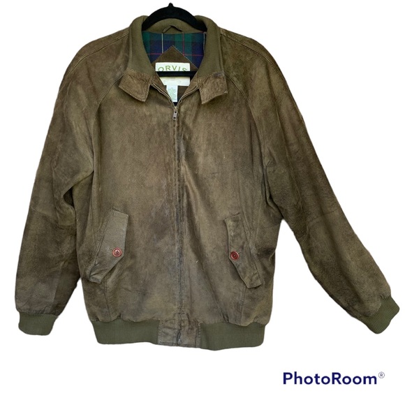 Orvis Jackets & Coats Orvis Suede Leather Jacket Plaid Flannel